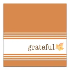 Orange & White Stripes Grateful Fall Canvas Wall Art