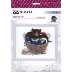 RIOLIS Kittens In A Basket Cross Stitch Kit