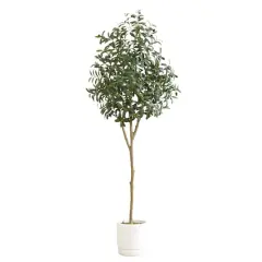 6ft. Artificial Olive Tree with White Decorative Planter