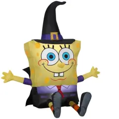 4ft. Airblown&reg; Inflatable Halloween SpongeBob as Witch