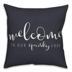 18" x 18" Quirky Coop Versatile Throw Pillow Navy
