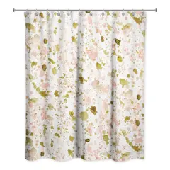 Speckled Shower Curtain Pink and Gold