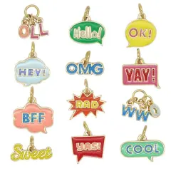 Enamel Words Charm Mix by Bead Landing&trade;