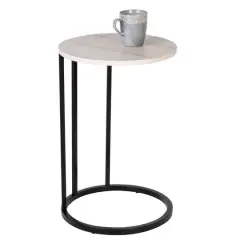 Honey Can Do 16" Natural Round C End Table