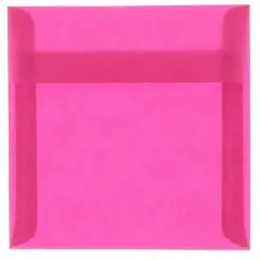 JAM Paper 6" x 6" Translucent Vellum Invitation Envelopes, 25ct. Magenta