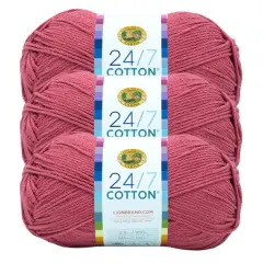 3 Pack Lion Brand&reg; 24/7 Cotton&reg; Yarn Terracotta