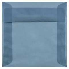 JAM Paper 6.5" x 6.5" Square Translucent Vellum Envelopes, 25ct. Surf Blue