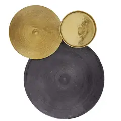 26" Black & Gold Aluminum Contemporary Wall D&eacute;cor