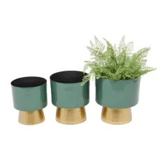 Green Modern Planter, Set of 3" 11", 10", 9"