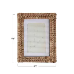 Hello Honey&reg; Natural Boho Handwoven Rattan 5" x 7" Photo Frame