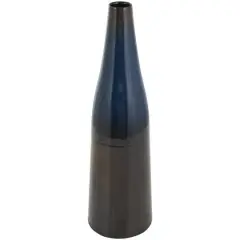 20.25" Blue & Brown Ombre Metal Vase
