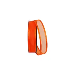 JAM Paper 5/8" x 100yd. Sheer Satin Edge Ribbon Orange