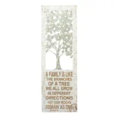 Beige Farmhouse Tree Metal Wall Decor, 36" x 12"
