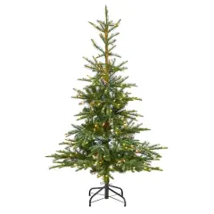 5ft. Pre-Lit Layered Washington Spruce Artificial Christmas Tree, Clear Lights