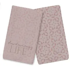 Slow Down Enjoy Life Tea Towel Set Pink