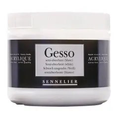 Sennelier Artists' White Semi-Absorbent Acrylic Gesso, 500mL