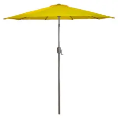 9ft. Outdoor Patio Market Umbrella with Hand Crank & Tilt Yellow/Brown