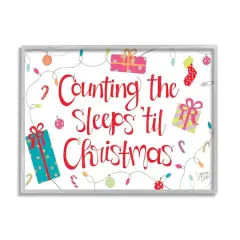 Stupell Industries Counting The Sleeps 'Til Christmas Framed Giclee Art Gray