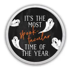 It's the Most Spook-tacular Time of the Year Round Framed Print Wall Art White
