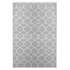 Gray & Beige Honeycomb Pattern Rectangular Outdoor Area Rug, 4ft. x 6ft.