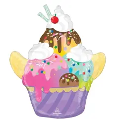 26" Multicolor Ice Cream Sundae Foil Balloon