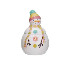 Hello Honey&reg; 9" Multicolor Snowman Stoneware Cookie Jar