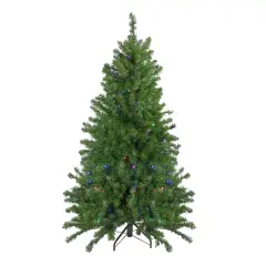 5ft. Pre-Lit Canadian Pine Artificial Christmas Tree, Multicolor LED Lights
