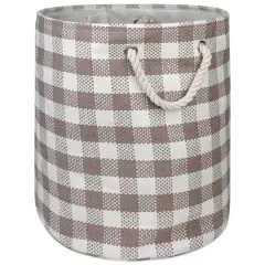 DII&reg; Medium Round Checkers Paper Bin Stone