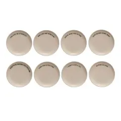 Hello Honey&reg; 6" Cream Wine & Dine Round Stoneware Plate Set