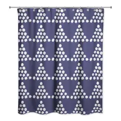 Stacked Triangle Dots Shower Curtain Blue