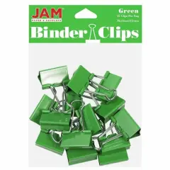 JAM Paper 1.25" Colorful Binder Clips, 30ct. Green