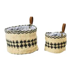 Hello Honey&reg; Black & Cream Woven Jute Basket with Liner Set