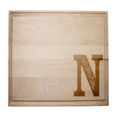 17" Floral Monogram Maple Cutting Board Floral Monogram N