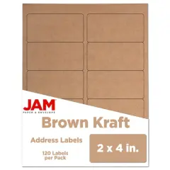 JAM Paper Standard Address Labels, 120ct. Kraft Brown