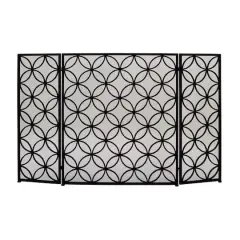 Black Metal Modern Fireplace Screen