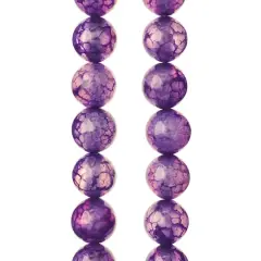 8mm Purple Fractured Dyed Round Agate Beads by Bead Landing&trade;