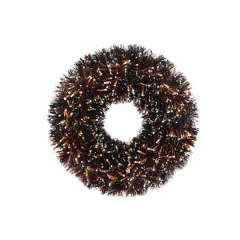 18" Orange Glow-in-the Dark Tinsel Wreath by Ashland&reg;