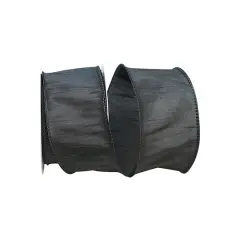 Reliant 2.5" x 10yd. Dupioni Supreme Wired Ribbon Black