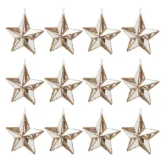 8.5" Gold Tinsel Star Ornaments, 12ct.