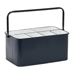 Hello Honey&reg; 6-Compartment Metal Caddy with Handle Navy
