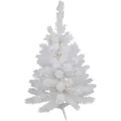 3ft. Pre-Lit White Alaskan Pine Artificial Christmas Tree, Warm White LED Lights
