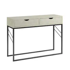 Walker Edison Off White 2-Drawer Faux Shagreen Entry Table
