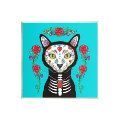 Stupell Industries Day of the Dead Cat Portrait Wall Plaque Art