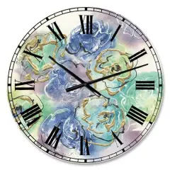 Designart Pastel Floral Composition II Wall Clock