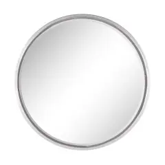 24" Silver Contemporary Metal Wall Mirror