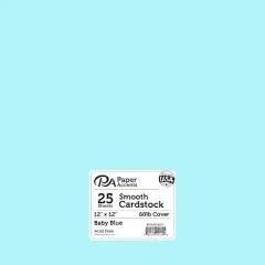 PA Paper&trade; Accents 12" x 12" 65lb. Smooth Cardstock, 25 Sheets Baby Blue