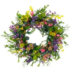 30'' Multicolored Eucalyptus Floral Spring Wreath