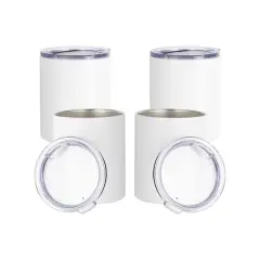 Craft Express 4ct. 10oz. White Stainless Steel Lowball Mug