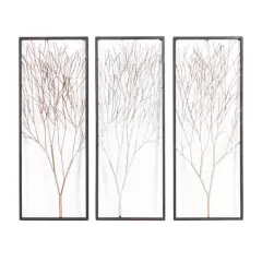 32" Black Metal Modern Floral Wall D&eacute;cor Set