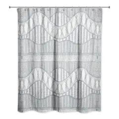 Lace Pattern Shower Curtain Blue